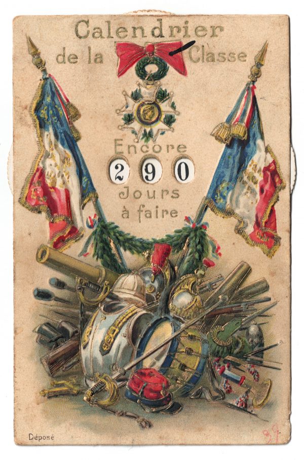 Carte a système - Calendrier de la Classe - Service Militaire - République Française - Armée - Drapeau - Marseillaise - Conscription XIX