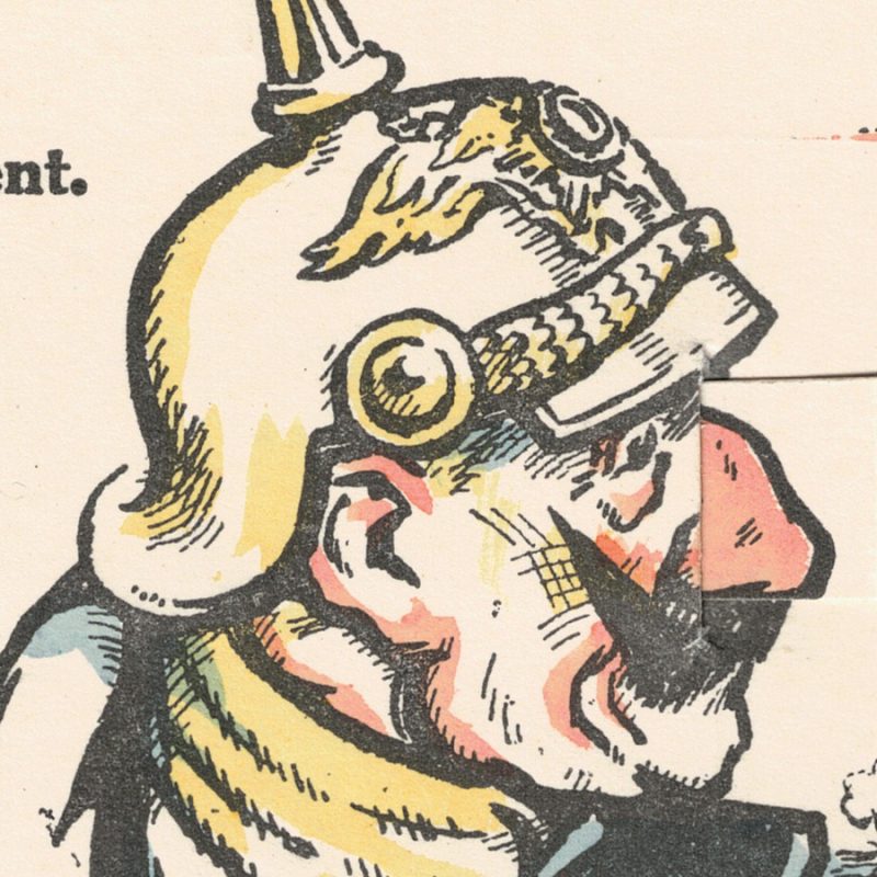 Ancienne Carte Postale à Systeme France - Kaiser - Guerre 14/18 - Nez qui s'allonge - Caricature - Paris - Casque a pointe