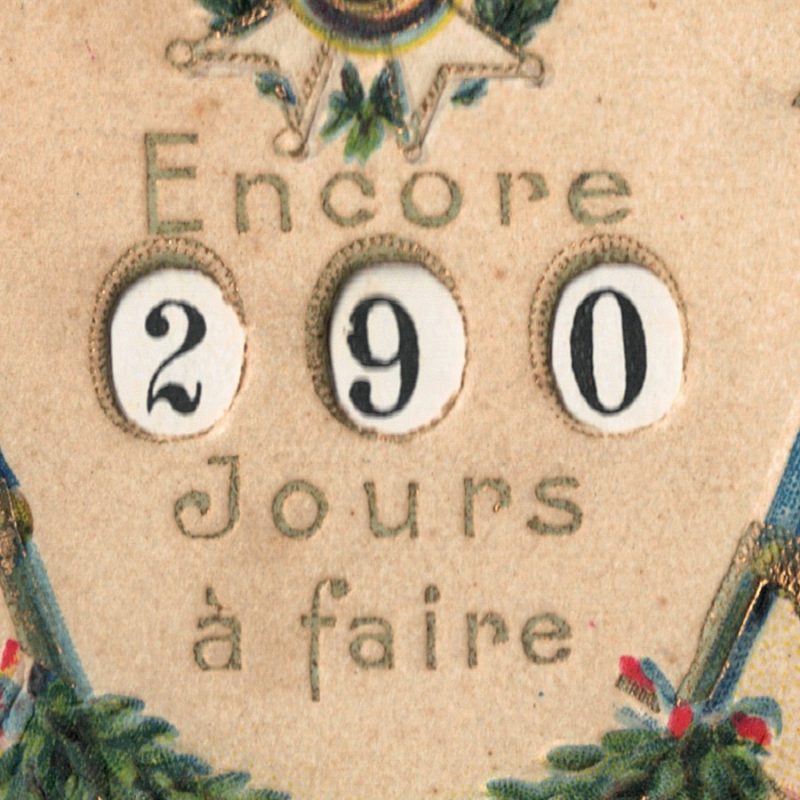 Carte a système - Calendrier de la Classe - Service Militaire - République Française - Armée - Drapeau - Marseillaise - Conscription XIX
