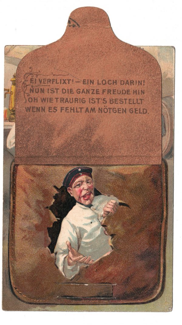 Ancienne Carte Postale à Systeme Armée Allemande soldat Alsacien service militaire - 1907 - Bischheim - Tabac - Cigare