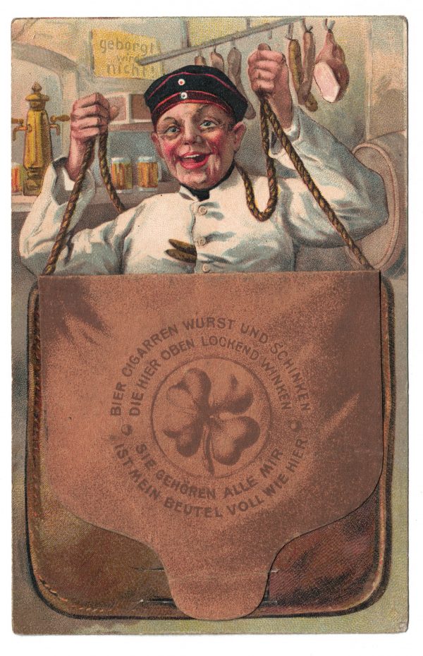 Ancienne Carte Postale à Systeme Armée Allemande soldat Alsacien service militaire - 1907 - Bischheim - Tabac - Cigare