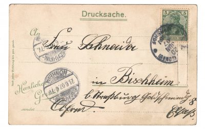 Ancienne Carte Postale à Systeme Armée Allemande soldat Alsacien service militaire - 1907 - Bischheim - Tabac - Cigare