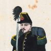Papier à Lettre illustré - Infanterie Second Empire - Shako - Chasseur à Pied - Lithographie rehaussée - Napoléon III - Souvenir Militaire - Drapeau