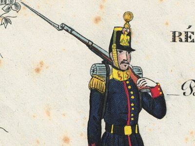 Papier à Lettre illustré - Infanterie Second Empire - Shako - Voltigeur Compagnie - Lithographie rehaussée - Napoléon III - Souvenir Militaire