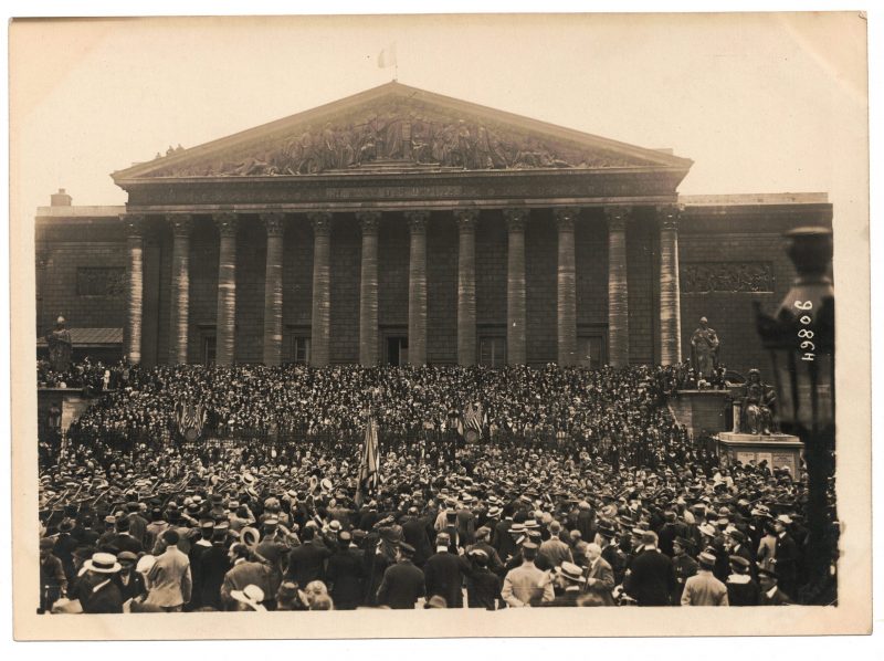 Ancienne Photographie service de presse époque - Défilé 1917 - Guerre 14/18 - Paris défilé des alliés - Arrivée de américains - Juillet 1917 - France - Russie - Angleterre - Amerique