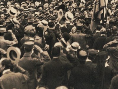 Ancienne Photographie service de presse époque - Défilé 1917 - Guerre 14/18 - Paris défilé des alliés - Arrivée de américains - Juillet 1917 - France - Russie - Angleterre - Amerique