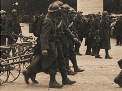 Ancienne Photographie service de presse époque - Défilé 1917 - Guerre 14/18 - Paris défilé des alliés - Arrivée de américains - Juillet 1917 - France - Russie - Angleterre - Amerique