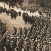 Ancienne Photographie service de presse époque - Défilé 1917 - Guerre 14/18 - Paris défilé des alliés - Arrivée de américains - Juillet 1917 - France - Russie - Angleterre - Amerique
