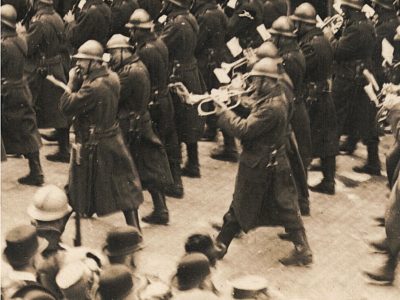 Ancienne Photographie service de presse époque - Défilé 1917 - Guerre 14/18 - Paris défilé des alliés - Arrivée de américains - Juillet 1917 - France - Russie - Angleterre - Amerique