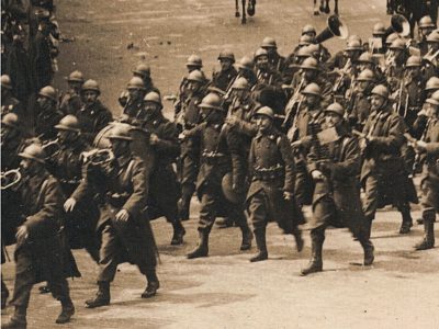 Ancienne Photographie service de presse époque - Défilé 1917 - Guerre 14/18 - Paris défilé des alliés - Arrivée de américains - Juillet 1917 - France - Russie - Angleterre - Amerique