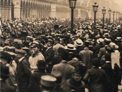 Ancienne Photographie service de presse époque - Défilé 1917 - Guerre 14/18 - Paris défilé des alliés - Arrivée de américains - Juillet 1917 - France - Russie - Angleterre - Amerique