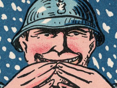 3 Cartes Postales Illustrées - Poilu - Marraine de Guerre- Guerre 14/18 - Casque à pointe - Uniforme - Bonne Année