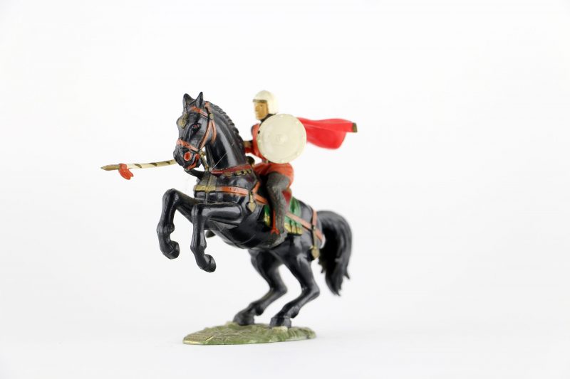 Figurine Starlux Cavalier Chevalier Moyen Age Armure Guerrier Lance