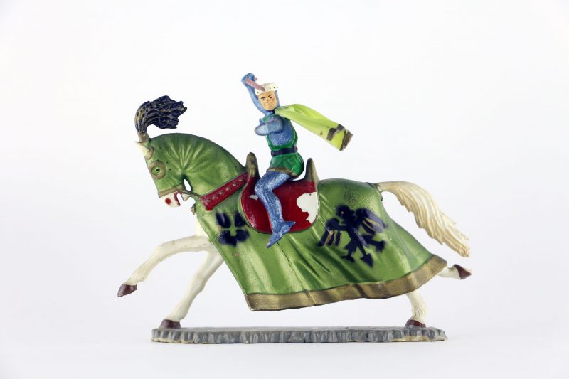 Figurine Starlux Cavalier Chevalier Moyen Age Armure Guerrier Lance