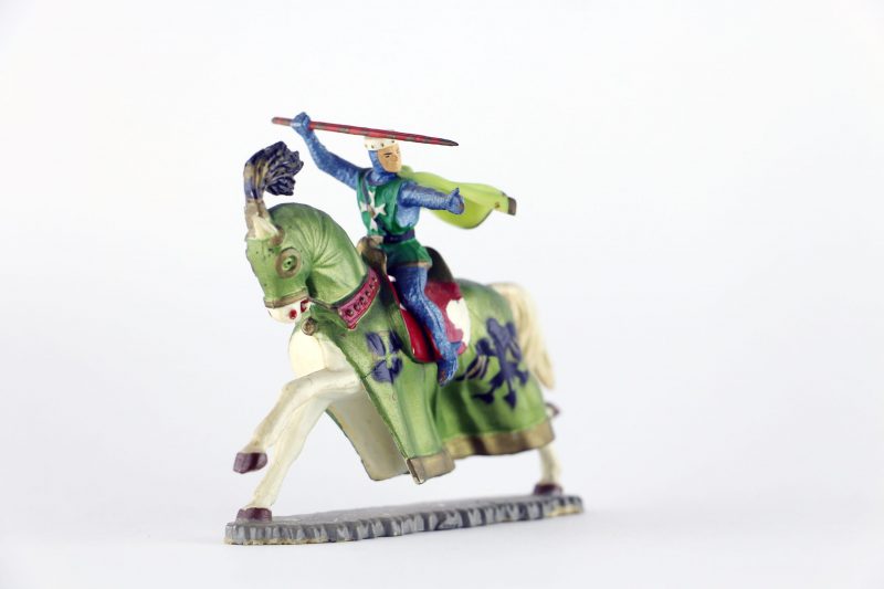 Figurine Starlux Cavalier Chevalier Moyen Age Armure Guerrier Lance