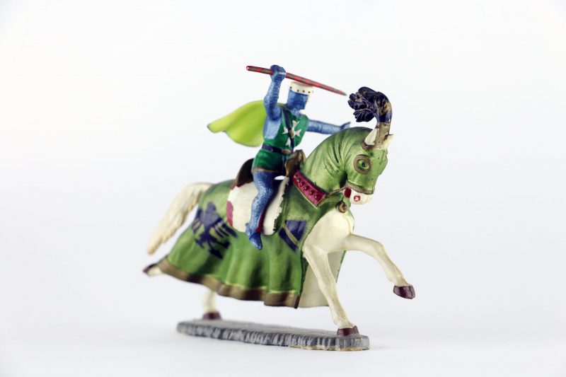 Figurine Starlux Cavalier Chevalier Moyen Age Armure Guerrier Lance