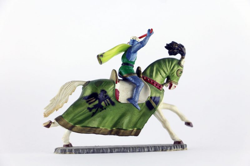 Figurine Starlux Cavalier Chevalier Moyen Age Armure Guerrier Lance