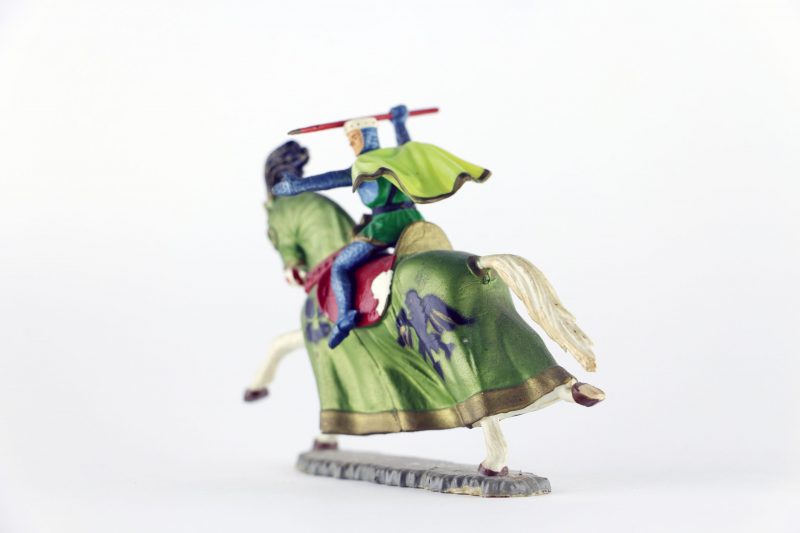 Figurine Starlux Cavalier Chevalier Moyen Age Armure Guerrier Lance