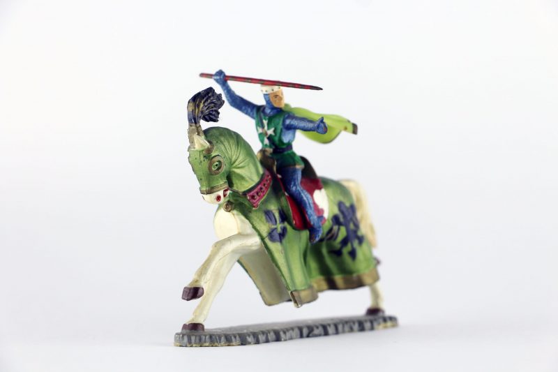 Figurine Starlux Cavalier Chevalier Moyen Age Armure Guerrier Lance