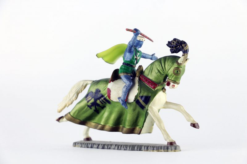 Figurine Starlux Cavalier Chevalier Moyen Age Armure Guerrier Lance