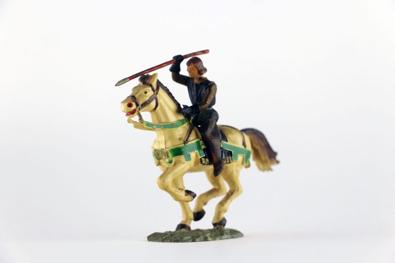 Figurine Starlux Cavalier Chevalier Moyen Age Armure Guerrier Lance