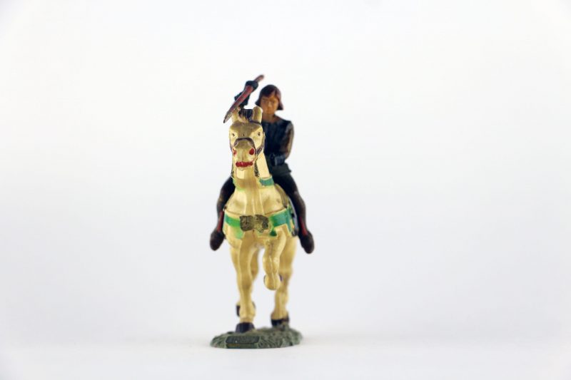 Figurine Starlux Cavalier Chevalier Moyen Age Armure Guerrier Lance