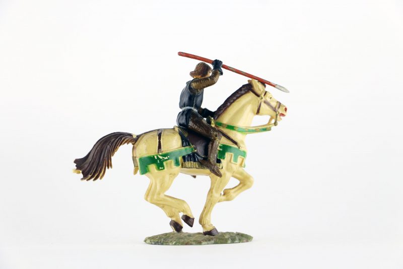 Figurine Starlux Cavalier Chevalier Moyen Age Armure Guerrier Lance