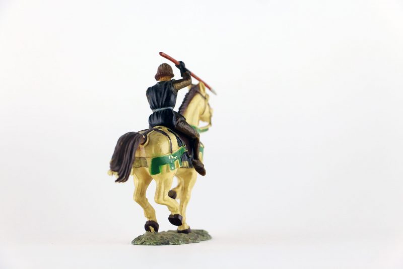 Figurine Starlux Cavalier Chevalier Moyen Age Armure Guerrier Lance