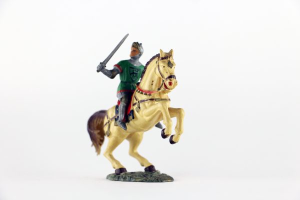 Figurine Starlux Cavalier Chevalier Moyen Age Armure Guerrier Lance