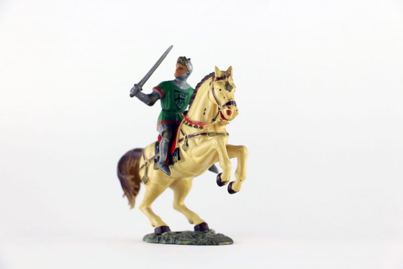 Figurine Starlux Cavalier Chevalier Moyen Age Armure Guerrier Lance