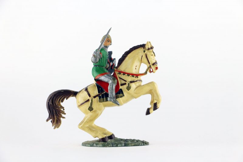 Figurine Starlux Cavalier Chevalier Moyen Age Armure Guerrier Lance