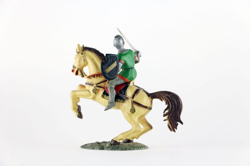 Figurine Starlux Cavalier Chevalier Moyen Age Armure Guerrier Lance