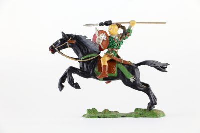 Figurine Elastolin Cavalier Hun Barbare Guerrier Lance Plastique