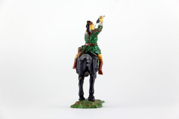 Figurine Elastolin Cavalier Hun Barbare Guerrier Lance Plastique