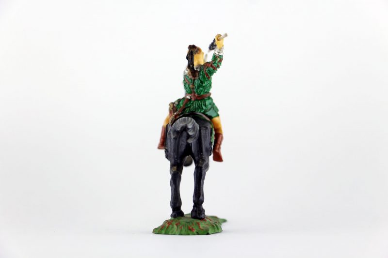 Figurine Elastolin Cavalier Hun Barbare Guerrier Lance Plastique