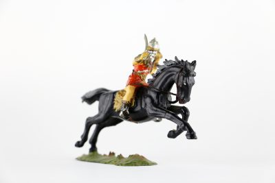 Figurine Elastolin Cavalier Hun Barbare Guerrier Lance Plastique