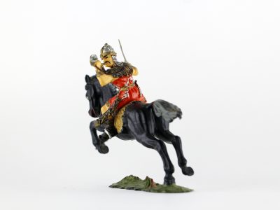 Figurine Elastolin Cavalier Hun Barbare Guerrier Lance Plastique