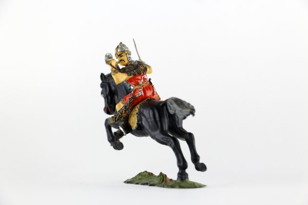 Figurine Elastolin Cavalier Hun Barbare Guerrier Lance Plastique