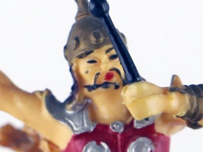 Figurine Elastolin Cavalier Hun Barbare Guerrier Lance Plastique