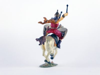 Figurine Elastolin Cavalier Hun Barbare Guerrier Lance Plastique