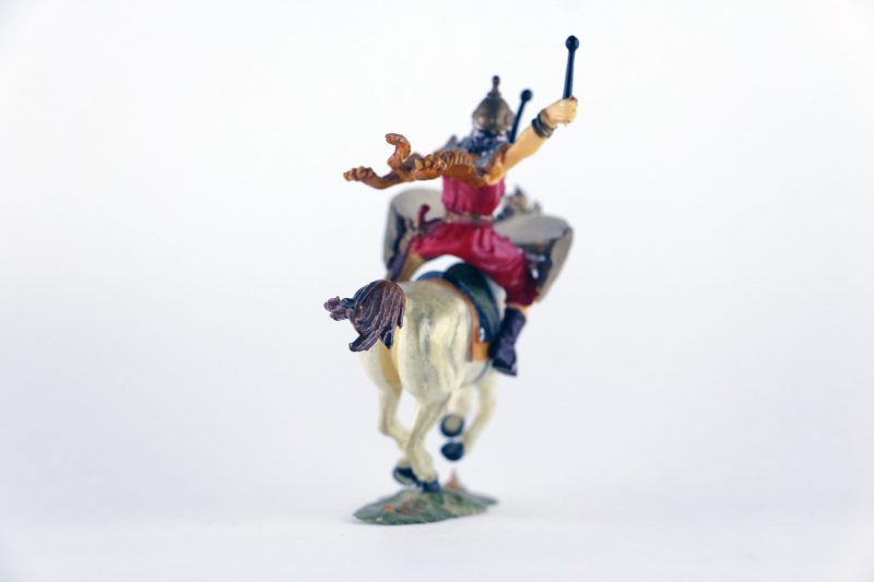 Figurine Elastolin Cavalier Hun Barbare Guerrier Lance Plastique