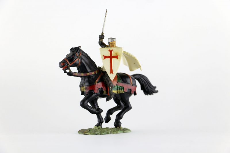 Figurine Starlux Cavalier Chevalier Moyen Age Armure Guerrier Lance