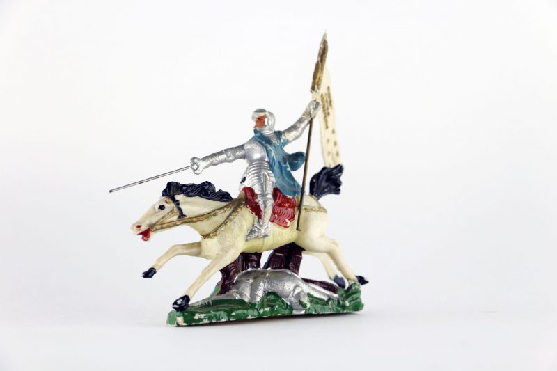 Figurine Plastique plein France Jeanne D'Arc Guerre de 100 ans Moulée peinture origine