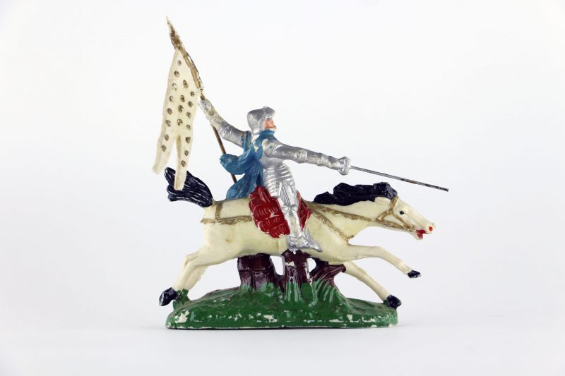 Figurine Plastique plein France Jeanne D'Arc Guerre de 100 ans Moulée peinture origine