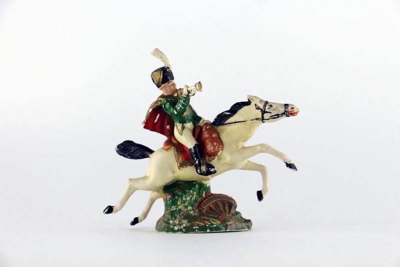 Figurine Plastique plein France Chasseur A Cheval Garde Impériale Moulée peinture origine