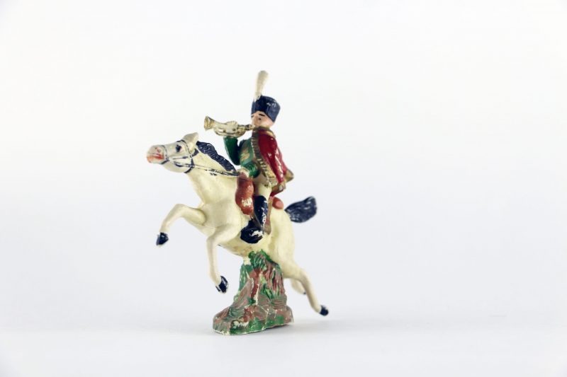Figurine Plastique plein France Chasseur A Cheval Garde Impériale Moulée peinture origine