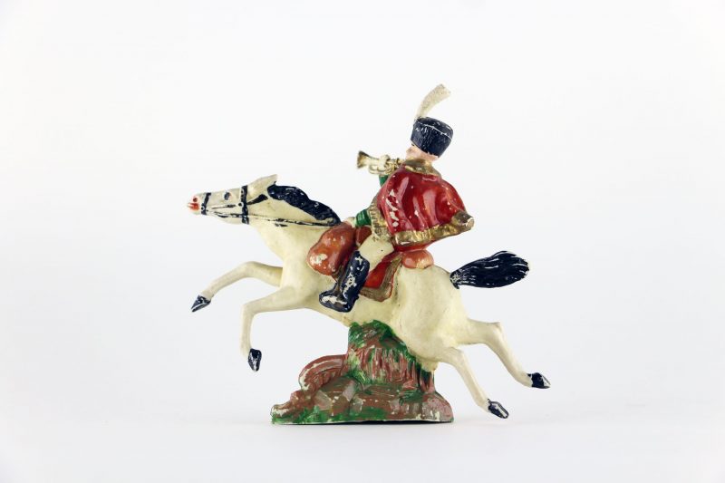 Figurine Plastique plein France Chasseur A Cheval Garde Impériale Moulée peinture origine