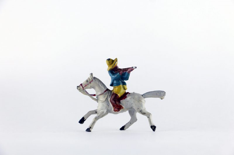 Figurine Plomb Creux Indien Commanche Mexique Cow Boy 1950 Peinture origine