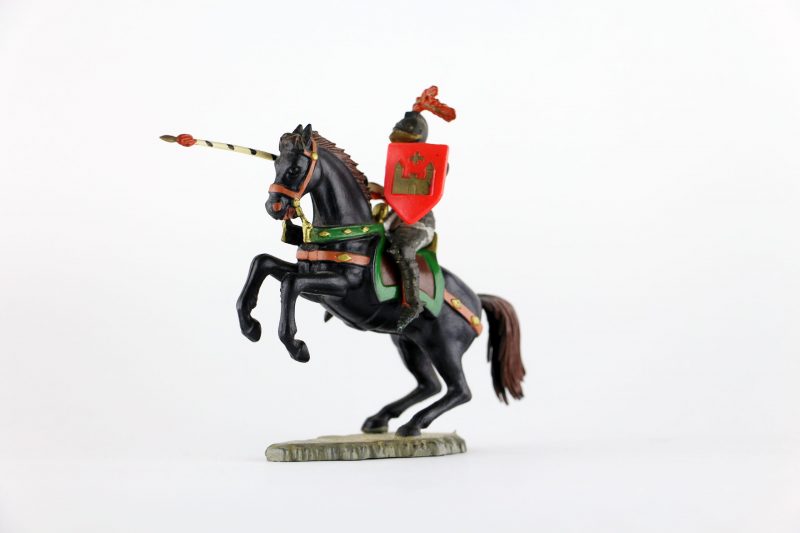 Figurine Starlux Cavalier Chevalier Moyen Age Armure Guerrier Lance
