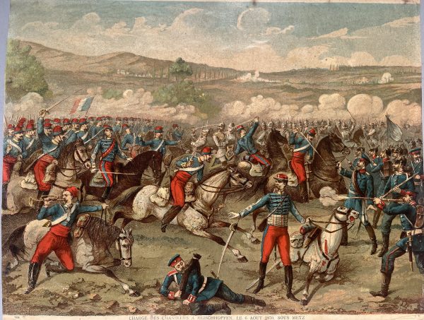 Gravure Chromolithographie XIX - Bataille - Guerre 1870 - Uniforme - Imagerie Populaire - Reichshoffen - Second Empire - Napoleon III